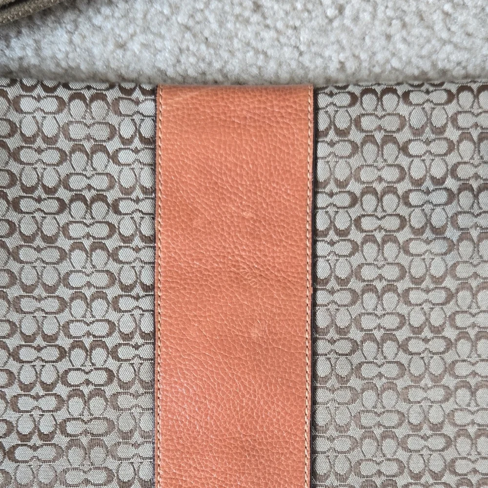 Coach Signature Hudson Commuter Messenger Bag F77004 Tan Laptop Diaper Travel